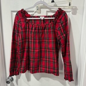 J. Crew Red Plaid Women's Blouse